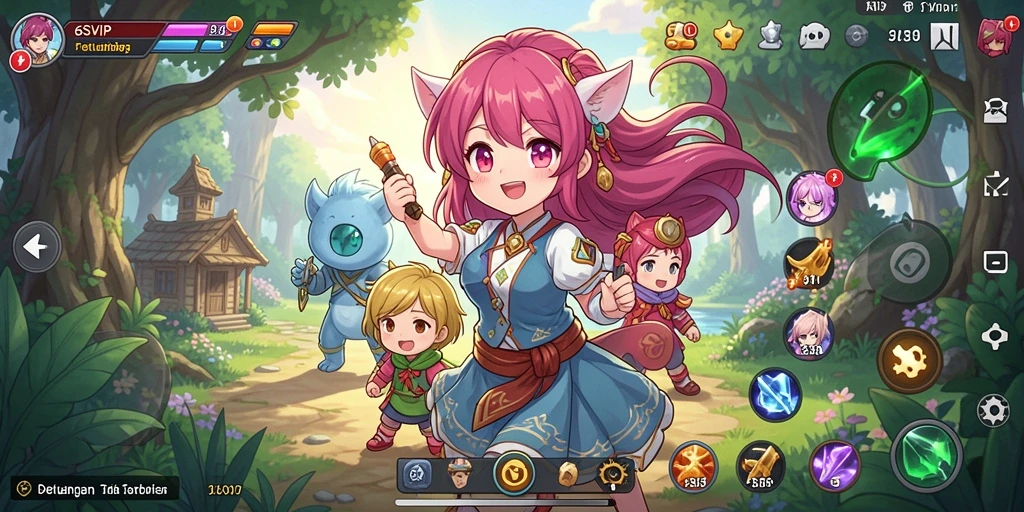 Screenshot gameplay 6SVIP menampilkan karakter anime dalam pertarungan epik.