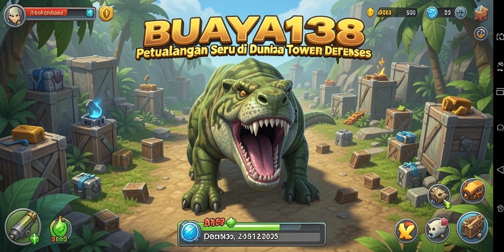 Tampilan gameplay mendebarkan dalam BUAYA138 dengan pertahanan tower yang kuat.
