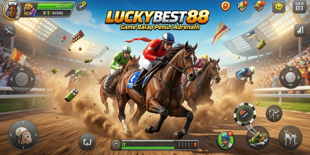 Tangkapan layar permainan LUCKYBEST88 menampilkan balapan seru dan grafis menawan.