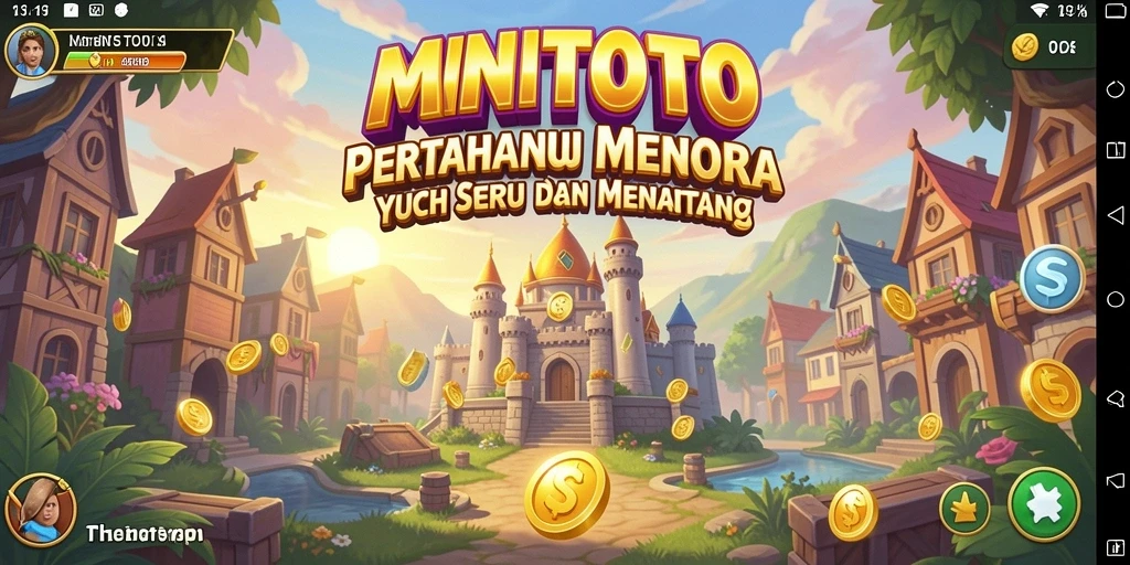 Tampilan gameplay MINITOTO dengan pertahanan menara yang strategis.