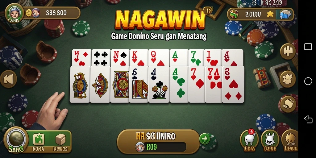 Tampilan seru gameplay Domino di NAGAWIN.