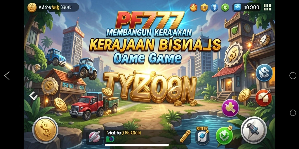 Tangkapan layar utama PF777 menampilkan gameplay yang mengasyikkan dalam membangun bisnis tycoon.