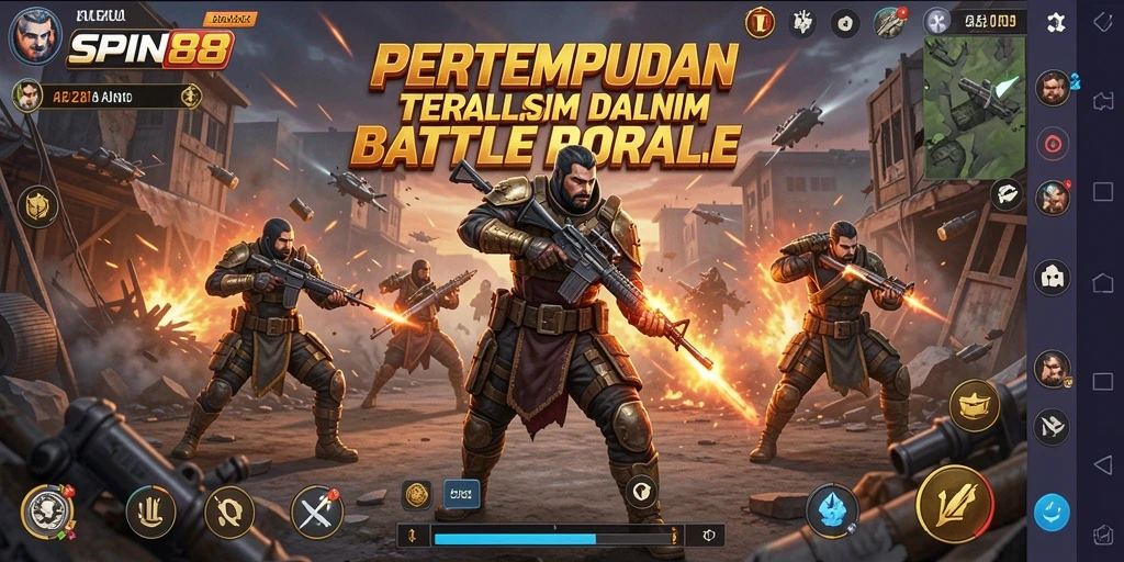 Tampilan seru gameplay SPIN88 di medan pertempuran Battle Royale.